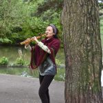 Belen Prado from Enchanted Flute playing at the park